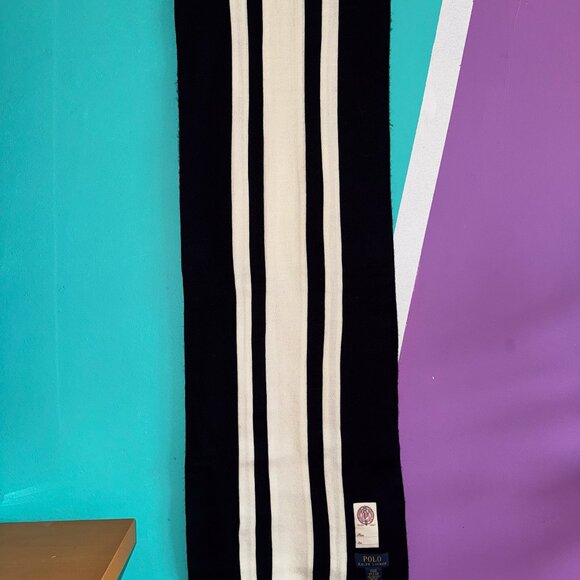 Black and White Polo Ralph Lauren Scarf - Picture 1 of 2